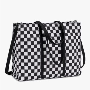 Chic Black and White Checkered Tote